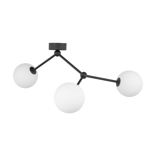 Plafoniera per cucina moderna nero 3 bocce bianche